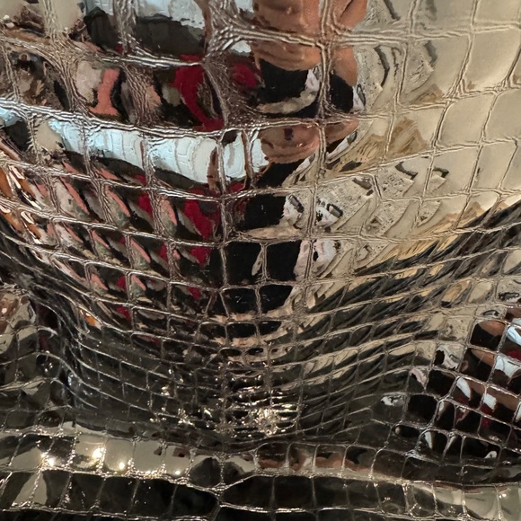 Brighton Black Patent Leather Croc Embossed Handbag - Picture 8 of 14